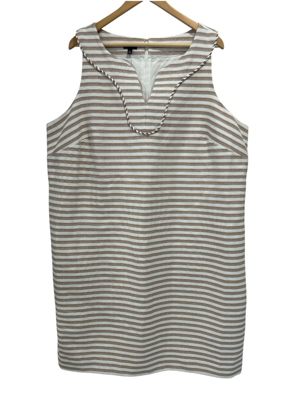 NWT Talbots Plus Sunlight Stripe Cotton Blend Beachy Nautical Shift Dress - 18W - Picture 3 of 11